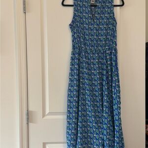 Anne Klein Blue and Green Geometric Dress